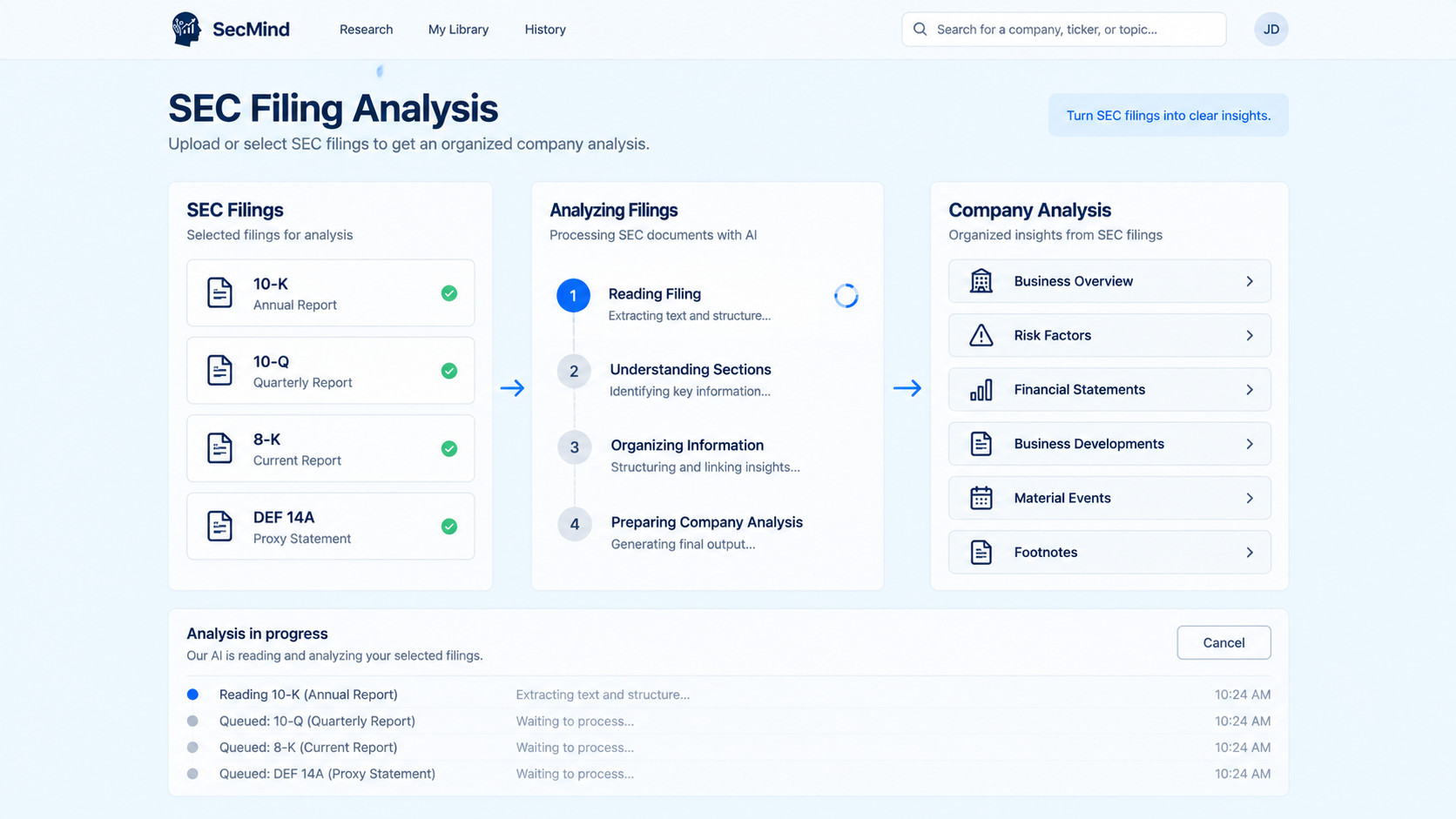 SEC Filings Analysis Engine Architecture